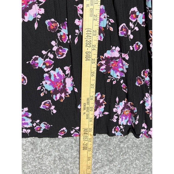 Lane Bryant Floral Cut Out V-Neck Flowy Tunic Bell Sleeve Top Size 26 POCKETS - Picture 10 of 10